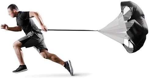 ZJchao Training Resistance Parachute, Running Speed Exercise Power Umbrella Adjustable Waist Belt 1.5x15 Meters Surface with Carry Bag for Football Track Basketball Long Distance in Saudi Arabia