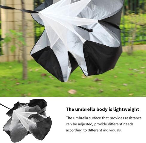 ZJchao Training Resistance Parachute, Running Speed Exercise Power Umbrella Adjustable Waist Belt 1.5x15 Meters Surface with Carry Bag for Football Track Basketball Long Distance in Saudi Arabia