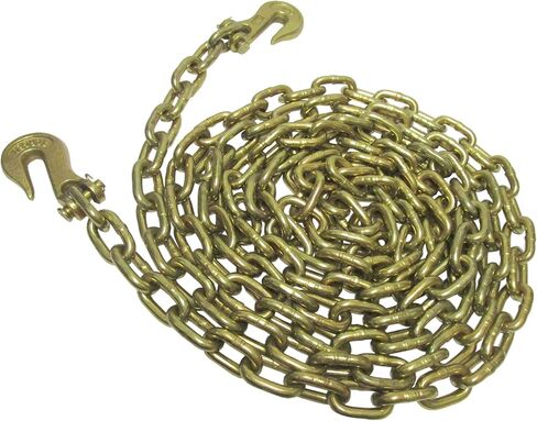 1/2 بوصة × 10 قدم الصف 70 سلسلة الموثق مع Clevis Grab Hooks | G70 TRANDS TROWS - 11،300 LBS LIME LIMN | التحكم في الشحن الممتاز للشاحنة المسطحة والمقطورة | قطع الأشجار in Kuwait