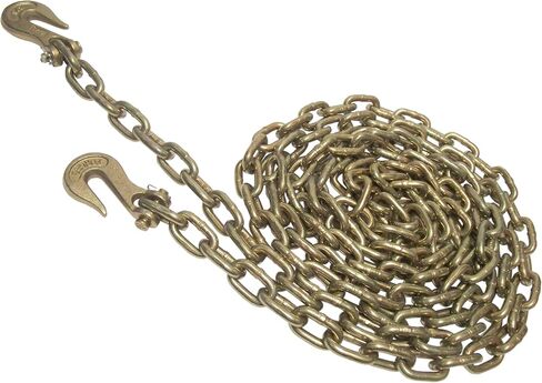 1/2 بوصة × 10 قدم الصف 70 سلسلة الموثق مع Clevis Grab Hooks | G70 TRANDS TROWS - 11،300 LBS LIME LIMN | التحكم في الشحن الممتاز للشاحنة المسطحة والمقطورة | قطع الأشجار in Kuwait