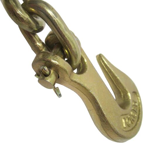 1/2 بوصة × 10 قدم الصف 70 سلسلة الموثق مع Clevis Grab Hooks | G70 TRANDS TROWS - 11،300 LBS LIME LIMN | التحكم في الشحن الممتاز للشاحنة المسطحة والمقطورة | قطع الأشجار in Kuwait