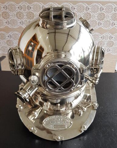 Nautical Scuba Diving Helmet | Mark V US Navy Deep Sea Diving Divers Helmet | Chrome 18 Inch in Saudi Arabia