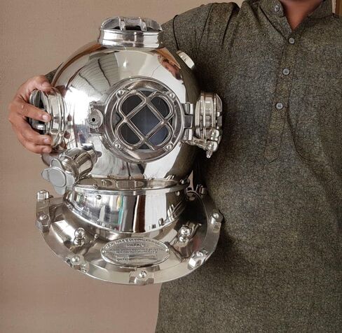 Nautical Scuba Diving Helmet | Mark V US Navy Deep Sea Diving Divers Helmet | Chrome 18 Inch in Saudi Arabia