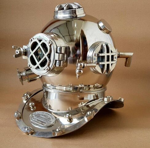 Nautical Scuba Diving Helmet | Mark V US Navy Deep Sea Diving Divers Helmet | Chrome 18 Inch in Saudi Arabia