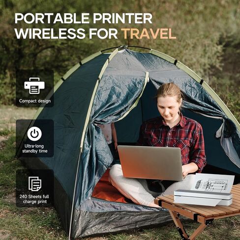 IdPrt Portable-Proter Wireless للسفر ، ودعم الطابعة الحرارية Bluetooth 8.5 "× 11" خطاب أمريكي وحجم A4 & A5 ، و 300 نقطة في البوصة لا عيب in Saudi Arabia