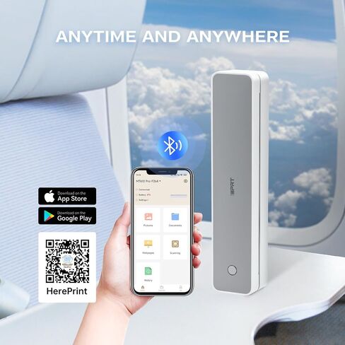 IdPrt Portable-Proter Wireless للسفر ، ودعم الطابعة الحرارية Bluetooth 8.5 "× 11" خطاب أمريكي وحجم A4 & A5 ، و 300 نقطة في البوصة لا عيب in Saudi Arabia