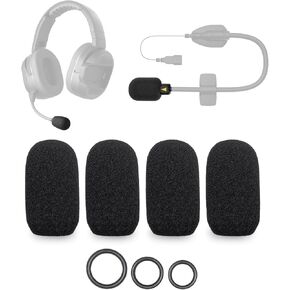 4-Pack Mic Foam Covers Compatible with CARDO PACKTALK EDGEPHONES, Spirit Motorcycle Headset, Cardo Packtalk/Freecom/Smart Hybrid Microphone + 12 O-Rings in 3 Sizes - Windscreen Pop Filter in Kuwait