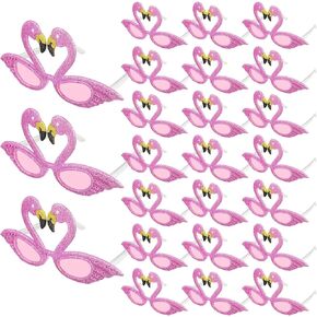 Weewooday Glittered Flamingo Sunglasses Party Sunglasses Hawaiian Novelty Eyewear for Kids Adults Fancy Dress (6 Pieces) in Saudi Arabia