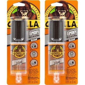 Gorilla 2 Part Epoxy, Clear Epoxy, 0.85 Ounce Syringe (Pack of 10) - 5 Minute Set, Incredibly Strong Bonding in Kuwait