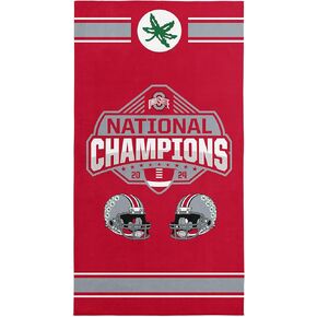 شمال غرب ولاية أوهايو Buckeyes NCAA 2024 FBC أبطال الموازية منشفة الشاطئ 30 × 60 بوصة in Kuwait
