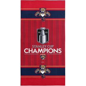 شمال غرب فلوريدا بطل NHL Stanley Cup Champions Unify Beach Pangel ، 30 × 60 بوصة ، مزيج ناعم للقطن البوليستر ، شعار الفريق الرسمي والكأس in Saudi Arabia