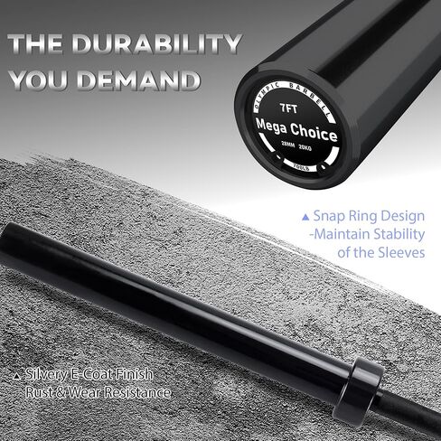 Weight Bar for Strength Training. 7Ft/4Ft Bar, 1000Lb Plus Capacity, Chrome/Zinc Plating, Knurled Grip Weight Bar Fit 2" Standard Weights in Kuwait