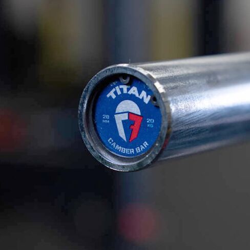 Titan Fitness Cambered Olympic Bench Press Bar ، تم تقييمه 600 رطل ، 2.75 بوصة من الأسطوان in Saudi Arabia