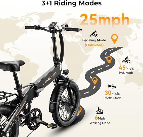 Electric Bike for Adults with Peak 1000W Motor up to 25Mph EBS Ebike, Built-in 48V 10.5AH Removable Battery up to 45 Max Miles Folding Ebike, Aluminum 20'' Fat Tire Electric Bicycle in Kuwait