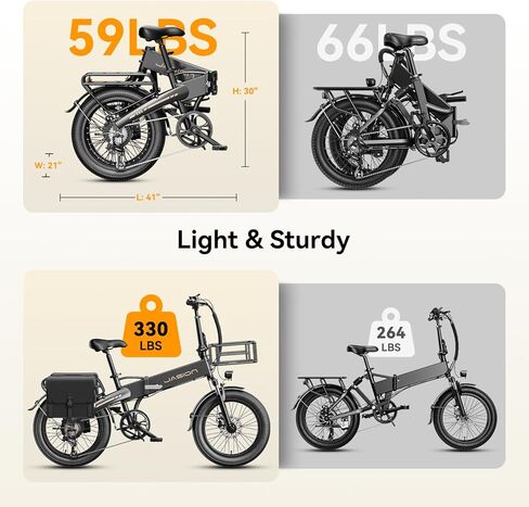 Electric Bike for Adults with Peak 1000W Motor up to 25Mph EBS Ebike, Built-in 48V 10.5AH Removable Battery up to 45 Max Miles Folding Ebike, Aluminum 20'' Fat Tire Electric Bicycle in Kuwait