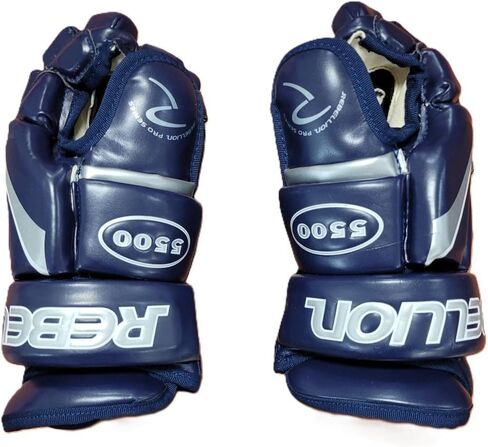 Rebellion Pro Series 5500 Leather Junior/Senior Hockey Gloves - Navy in Kuwait