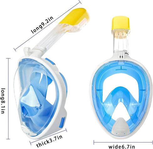 Full Face Dry Snorkeling Mask, Suitable for Beginners Snorkeling Equipment, Free Breathing, 180 Degree Panoramic View, Anti Fog and Leak Proof, It’s The Best Gift for Summer. in Kuwait