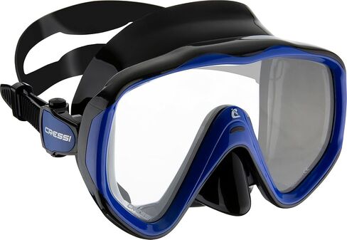 Cressi Perfect View Scuba Diving, Snorkeling Mask in Pure Comfortable Silicone - Available with Different Panoramic Lenses - Liberty: Designed in Italy in Saudi Arabia