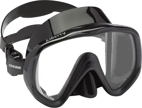 Cressi Perfect View Scuba Diving, Snorkeling Mask in Pure Comfortable Silicone - Available with Different Panoramic Lenses - Liberty: Designed in Italy in Saudi Arabia