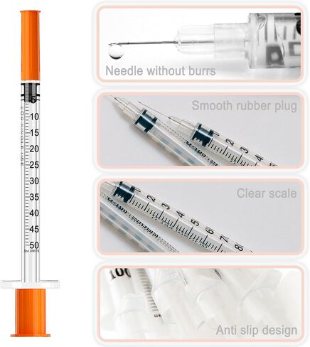 0.5ml 31G 8mm Syringe with Needle, Individually Wrapped, Pack of 10 in Saudi Arabia