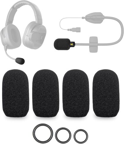 4-Pack Mic Foam Covers Compatible with CARDO PACKTALK EDGEPHONES, Spirit Motorcycle Headset, Cardo Packtalk/Freecom/Smart Hybrid Microphone + 12 O-Rings in 3 Sizes - Windscreen Pop Filter in Kuwait