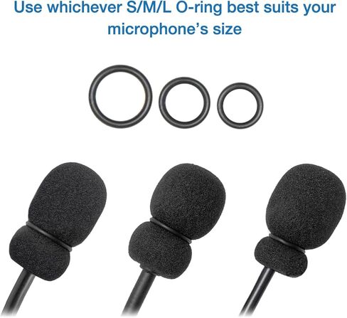 4-Pack Mic Foam Covers Compatible with CARDO PACKTALK EDGEPHONES, Spirit Motorcycle Headset, Cardo Packtalk/Freecom/Smart Hybrid Microphone + 12 O-Rings in 3 Sizes - Windscreen Pop Filter in Kuwait