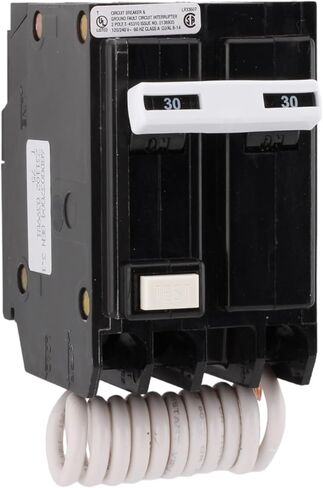 Cutler-Hammer GFTCB230 30 أمبير قاطع دائرة GFCI Double Pole ، مغناطيسي حراري ، 120/240 فولت ، 10KAIC ، المكونات الإضافية ، المدرجة في UL (1) in Saudi Arabia