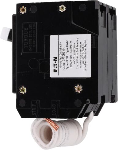 Cutler-Hammer GFTCB230 30 أمبير قاطع دائرة GFCI Double Pole ، مغناطيسي حراري ، 120/240 فولت ، 10KAIC ، المكونات الإضافية ، المدرجة في UL (1) in Saudi Arabia