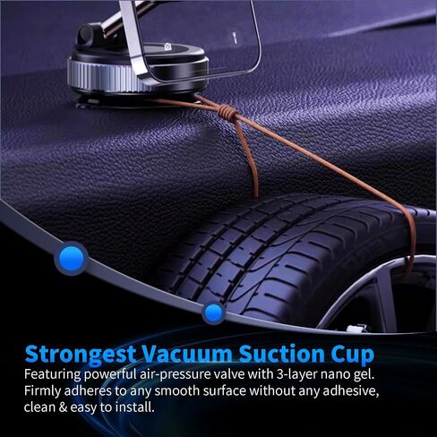 Magnetic Phone Holder for Car – 78+ LBS Vacuum Suction Cup Mount for MagSafe,360° Adjustable Cell Phone Holder for All Smartphones & All Car Models in Saudi Arabia