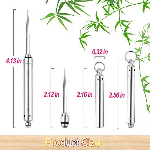 Portable Steel Toothpicks,Aerospace-Grade aluminum alloy Toothpicks Holder Reusable Pocket Metal Toothpick bolt action design Keychain Telescopic Toothpicks(3 Pieces) in Saudi Arabia