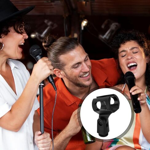 4 PCS Microphone Holder, Adjustable Angle Mic Holder Clip for Stand Rubber Flexible Microphone Clip Black Wireless Mic Holders Clamp for Mics Stand Handheld Microphones Recording Condenser Microphones in Saudi Arabia