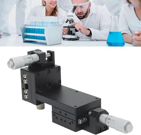 Manual XZ Axes Linear Stage High Precision Black Anodized Aluminum Alloy Micrometer Trimming Platform for Laboratory Testing Mechanical Equipment Positioning 40x40mm in Saudi Arabia