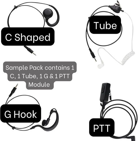 Pack of 3X Tube & 3X PTT - Flex USB C Earpiece with PTT Button and Mic. Compatible MS Teams, Zello, and Other Walkie Talkie Apps on Android/iOS Smartphone. in Saudi Arabia