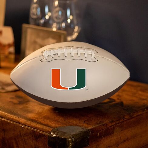 Logo Brands NCAA Official Size Autograph Football -Smooth White Panel for Nil Signatures, Display, or Nil Collecting NCAA Fan Memorabilia in Saudi Arabia