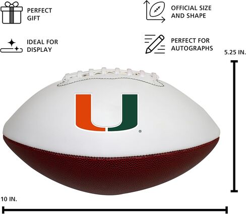 Logo Brands NCAA Official Size Autograph Football -Smooth White Panel for Nil Signatures, Display, or Nil Collecting NCAA Fan Memorabilia in Saudi Arabia