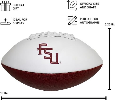 Logo Brands NCAA Official Size Autograph Football -Smooth White Panel for Nil Signatures, Display, or Nil Collecting NCAA Fan Memorabilia in Saudi Arabia