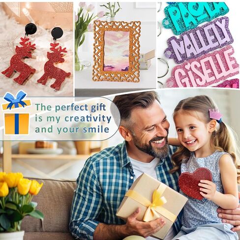 Glitter Acrylic Sheets Bulk, MAPRIAL 10Pcs 8 x 8 x 1/8" Thick Acrylic Sheet for Laser Cutting, Engraving Material, Signs, Pet Tags, Jewelry, Home Decor, Photo Frames, DIY Crafts Decoration in Kuwait