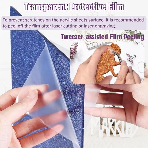 Glitter Acrylic Sheets Bulk, MAPRIAL 10Pcs 8 x 8 x 1/8" Thick Acrylic Sheet for Laser Cutting, Engraving Material, Signs, Pet Tags, Jewelry, Home Decor, Photo Frames, DIY Crafts Decoration in Kuwait