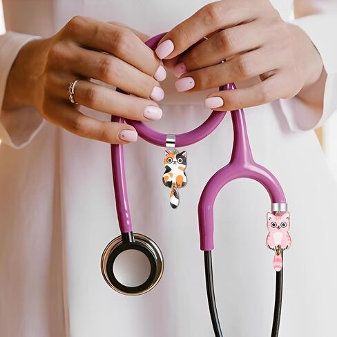 7 pcs Stethoscope Charm Tag for MDF Littmann, Cute Cat Personalized Adjustable Stethoscope Charms Accessories Fit for Nurse, Doctor, Medical Workers in Saudi Arabia