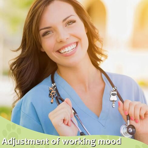 7 pcs Stethoscope Charm Tag for MDF Littmann, Cute Cat Personalized Adjustable Stethoscope Charms Accessories Fit for Nurse, Doctor, Medical Workers in Saudi Arabia
