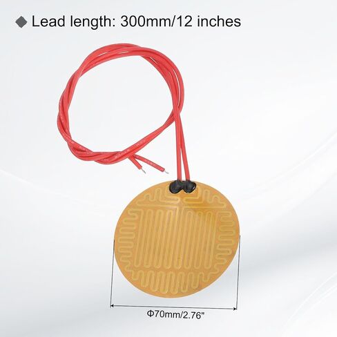 meccanixity 8pcs لوحة تسخين فيلم تسخين ، 13W 12V polyimide pad pad unding under heat heat strip strip 70mm diater strip لدرجة حرارة ثابتة in Saudi Arabia