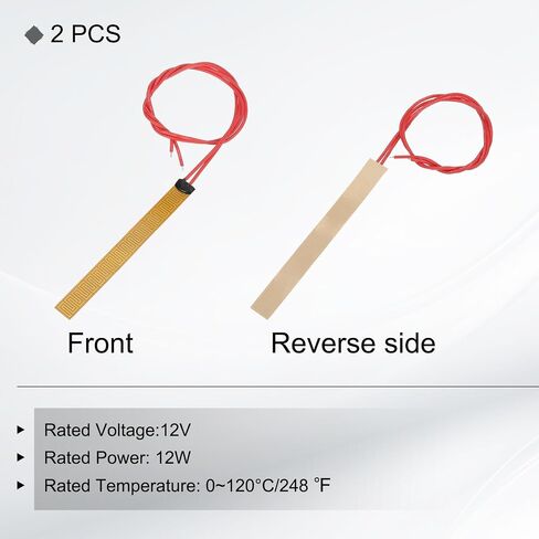 Meccanixity 2pcs لوحة تسخين فيلم تسخين ، 12W 12V البوليميد وسادة السخان اللصق PI العناصر الفيلم 93mmx10mm in Saudi Arabia