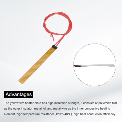 Meccanixity 2pcs لوحة تسخين فيلم تسخين ، 12W 12V البوليميد وسادة السخان اللصق PI العناصر الفيلم 93mmx10mm in Saudi Arabia