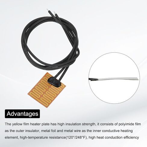 MECCANIXITY 5pcs Heater Film Heating Plate, 2.8W 5V Polyimide Heat Pad Adhesive PI Heater Elements Film 25mmx20mm Heater Strip for Constant Temperature in Saudi Arabia