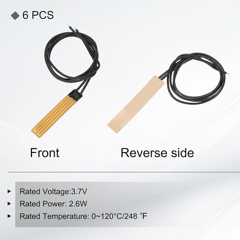 MECCANIXITY 6pcs Heater Film Heating Plate, 2.6W 3.7V Polyimide Heat Pad Adhesive PI Heater Elements Film 57mmx6mm Heater Strip for Constant Temperature in Saudi Arabia