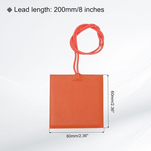 Meccanixity 2pcs وسادة تسخين السيليكون ، 12 فولت 10 واط ، لوحة تسخين مرنة 60mmx60mm حصيرة سخان لدرجة حرارة ثابتة in Saudi Arabia