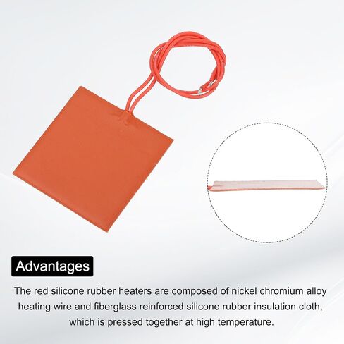 Meccanixity 2pcs وسادة تسخين السيليكون ، 12 فولت 10 واط ، لوحة تسخين مرنة 60mmx60mm حصيرة سخان لدرجة حرارة ثابتة in Saudi Arabia