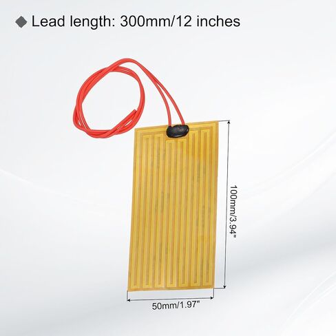 MECCANIXITY 2pcs Heater Film Heating Plate, 14W 12V Polyimide Heat Pad Adhesive PI Heater Elements Film 100mmx50mm Heater Strip for Constant Temperature in Saudi Arabia