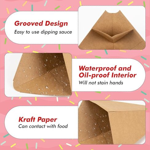 30 PCS يمكن التخلص من الكؤوس charcuterie - مقلاة فرنسية حامل الورق المخروطات كؤوس الوجبات الخفيفة عيد الفصح حامل البطاطس المقلية الفرنسية مع كأس الغمس لخواتم البصل حلوى الفشار للحفلة in Kuwait