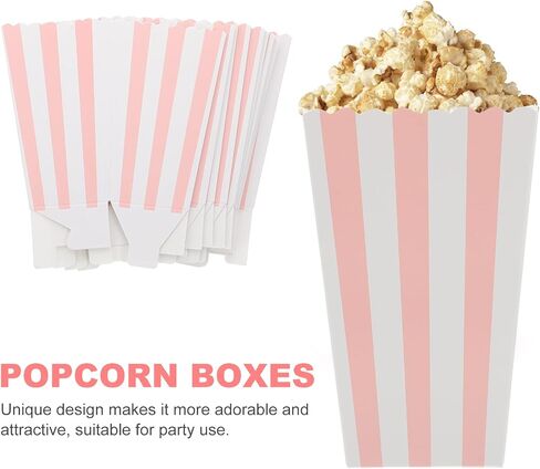 Luozzy 24 PCS Pink Blue Stripcorn Boxes Paper for Movie Movie Snack Containers in Saudi Arabia